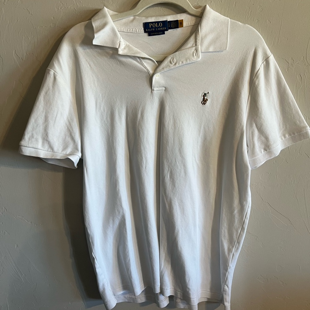 White Polo Ralph Lauren Collared Shirt size L